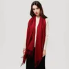 Lenços moda cor sólida mulheres cachecol inverno hijabs borlas longo senhora xales cashmere como pashmina bandana lenços envolve echarpe 231108