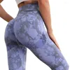 Leggings da donna Yoga senza cuciture Tie-Dye da donna Vita alta Sport Allenamento in palestra Collant push up Pantaloni sportivi da fitness dimagranti femminili