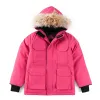 Hotsell Kids Donsjack Canadese Jas Designer Winterjassen Jongen Meisje Kinderen Dikke Warme Luxe Kleding kleding met bont Capuchon Parka