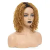 Synthetische Perücken 10 Zoll geflochtene Perücken Afro Bob Perücke synthetische Dreadlock Perücken für schwarze Frau kurze lockige Enden Cosplay Yun Rong Hair 230407