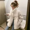 Fourrure femme hiver femme blanc Teddy femmes Faux vison coréen agneau mongol surdimensionné manteau tricoté rose laine fourrure douce veste décontracté