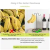 Portaoggetti da cucina 1 set pratico doppio gancio frutta uva banana mensola sospesa struttura robusta supporto forniture antiruggine