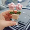 Decorations Plant Vent Clip Handmade Crochet Fluffy Flower Air Freshener Car Diffuser Bottle Cute Kawaii Interior Decor Accessories AA230407