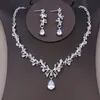 Andra smyckesuppsättningar Luxury Crystal Heart Wedding Crown Tiara Choker Necklace Earrings Bridal Dubai African Beads Set 230407