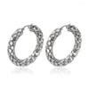 Boucles d'oreilles en gros mode personnalisé plat chaîne boucle d'oreille titane acier inoxydable boucle ronde bijoux cadeau