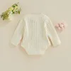 Rompers 0-2Yrs born Girls' Knitted Solid Long Sleeve Baby Girls' Sweater Top Spring and Autumn Clothing 230408