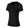 Tenues de yoga Femmes Fitness Chemises à séchage rapide T-shirt de sport élastique Collants Gym Running Tops T-shirts à manches courtes Blouses Maillots