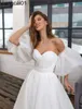 Festklänningar Romantiska organza Bröllopsklänningar Detachab Puff Seves Egant Sweet A-Line Bridal Dress Princess Klänningar Vestido de Noiva 2022 0408H23