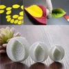 Juego de 3 unidades de émbolo de hoja de rosa para pastel, decoración de Fondant, cortador de molde para manualidades de azúcar, herramientas para decoración de pasteles y galletas