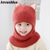 Hotsell Berretti Cappelli Cappelli invernali per bambini Cappelli lavorati a maglia per neonate e ragazzi con fodera in caldo pile Cappelli con orecchie di gatto carine per bambini HT073 230111