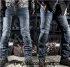 Мужские джинсы Мужские черные байкерские джинсы Motocyc Denim брю Ma растяжение оригинальные брюки внедорожных брюк защита от 4хл плюс размер 0408H23