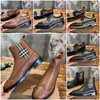 Designer-Stiefel für Herren, Vintage-Check-Schuhe, Derby-Schuhe aus Kalbsleder mit Karomuster, Nähte, karierte Streifen, Freizeit-Chelsea-Stiefel