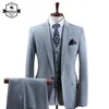 Costumes pour hommes Blazers S-7XL rayure affaires décontracté 3 pièces hommes de luxe mariage Gentleman formel mince ajustement costume mâle classique Simple gris clair Blazers 231109