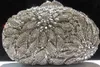 Bougainvillea spectabilis borsa da pranzo con diamanti intarsiati borsa da banchetto pochette rigida in metallo cavo 231108