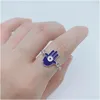 حلقات الكتلة 5pcs/مجموعة الذهب Sier Color Turkish Hamsa Evil Eye Rings for Women Vintage Boho Knuckle Ring مجموعة أنثى حزب يهودي Dhgarden Dhiop