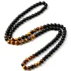 Anhänger Halsketten Heilkristall Schwarzer Onyx Herren Tigerauge Stein Perlenkette Mode Natürlicher Schmuck Für Männer Und Frauen Geschenke