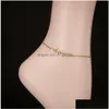 Ketting mode roestvrijstalen voetarmband Anklet 12 Zodiac teken Oud Engels alfabetcharme voor vrouwen nieuw ontwerp dhohhhh