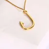 Kedjor minimalistisk gyllene krok kreativ halsband rostfritt stål unikt nautiska sidosmycken halsband