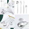 Servis uppsättningar rostfritt stål 410 Tabelleriset Set Knife Fork Spoon Elegant Western Style Ins Drop Delivery Home Garden Kitchen Dining OT6GJ