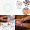 Bracelets de charme Mticolor Evil Eye Bracelet Set Summer Beach Bijoux Rainbow Soft Polymère Clay Disc Bracelets élastiques pour Dro Dhgarden Dh1Qz