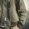 Vestes masculines Maden Cargo Retro MA-1 Bomber Vestes Vestes Armée verte noir collier debout pilote de baseball manteau zipper de poche