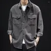 メンズカジュアルシャツハラジュクシャツ韓国スタイルトップスシックなコートチェッカーブラウスターンダウンカラーY2Kビンテージカーゴ