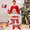 Pijamas Natal Veados Pijama conjunto Família Nightwear Mulheres Homens Criança Papai Noel Impresso Calças de Manga Comprida Natal Casa Roupas 231108