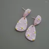 Stud Earrings Trendy Cute Bright Color Irregular Flora Handmade Polymer Clay Pattern Dangle Sets For Elegant Women Jewelry 2023