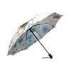 Paraplyer Floral Custom Auto Open Close Folding Sun Rain Foldble Paraply Fabric Aluminium Högkvalitativ