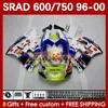 スズキSRAD GSXR 750 600 CC GSXR600 GSXR750 1996-2000 168NO.34 GSXR-600 1996 1998 1998 1999 2000 600CC 750CC 96 97 98 99 00モトフェアリングペペフォーンのボディキット