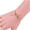 Pendanthalsband högkvalitativ CZ Rainbow Necklace Armband för kvinna Colorf Crystal Fashion Gold Sie Long DH2BV