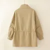 Trenchs de femmes printemps automne manteau solide lâche manches longues vêtements d'extérieur coupe-vent décontracté femme pardessus Gabardina Mujer 4XL