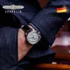 손목 시계 제프 펠린 시계 최고 방수 가죽 비즈니스 캐주얼 쿼츠 남성 세 가지 눈 다기능 크로노 그래프 230407