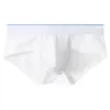 Cuecas homens algodão confortável macio briefs respirável suor underpant cor sólida sexy grande escroto bolsa calcinha leve roupa interior