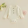 Rompers 0-2Yrs born Girls' Knitted Solid Long Sleeve Baby Girls' Sweater Top Spring and Autumn Clothing 230408