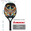 Tennis Rackets Kawasaki Beach Tennis Racket Carbon and Glass Fiber Soft Face Tennis Padd Racquet with Protective Bag Cover Q231109