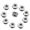 10pc*10 Ball Bearing Carbon Steel V Groove Ball Bearing Pulley Miniature Deep Groove Bearings Shielded Shafts for Rail Track Linear Hedkq