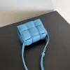 10a 최고 품질의 고급 여성 크로스 바디 백 디자이너 패딩 미니 카세트 가방 블루 블랙 정품 가죽 어깨 지갑 상자