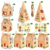 Emballage cadeau Boîtes de Noël Calendrier de l'Avent Maison de pain d'épice Boîte de papier de Noël Année Fournitures d'emballage Sacs d'emballage 24pcs mélangés