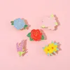 Broschen Kreative Pflanze Blumen Emaille Pin Benutzerdefinierte Lavendel Rose Brosche Revers Abzeichen Natürlichen Schmuck Geschenk Für Kinder Freunde