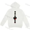 Felpe con cappuccio da uomo Felpe 21s Designer Play Commes Jumpers Des Garcons Lettera Ricamo Manica lunga Pullover Donna Cuore rosso Allentato De spqw1