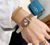 Relojes con esfera cuadrada pequeña de alta calidad, correa hueca de acero inoxidable, pulsera de reloj para mujer, batería de cuarzo, reloj resistente al agua, regalos de cumpleaños para madre