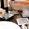 Mats Pads Glass coffee and tea coaster set tableware decoration cups and saucers silver shiny rhinestones 231107