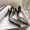 Slingback Pumps Suede Stiletto High Heel Dames Sandals Luxe avond Banquet Party Shoes Factory Footwear