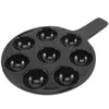 Conjuntos de louça Assado Escargot Placa Comestível Caracol Bandeja Caracóis Pratos Cerâmicos Baking Holder Handle Grill Multi-Slot Round Pan