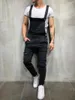 Männer Jeans Hosenträger Denim Strampler Zerrissene Hosen 2023 Frühling Herbst Mode Männer Tasche Taste Overalls Overalls