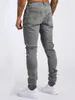 Jeans da uomo Pantaloni denim VINTAGE Trend Pantaloni slim neri a vita alta Uomo Street Fahsion Casual Abbigliamento quotidiano maschile