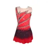 Vêtements de scène Costume personnalisé patinage sur glace Figure robe compétition de gymnastique adulte enfant fille jupe Performance strass