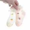 Kindersokken 4 paar kanten sokken voor kinderen lente en zomer babymeisjes Pearl Lace Princess Socks Baby Mesh dunne sokken 230408