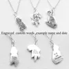 Pendentif Colliers 925 Sterling Silver Collier Po Collier Pet Silhouette avec chaîne personnalisée gravée bijoux de haute qualité PYX1266